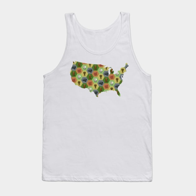 United States of America Map Board Games Tank Top by adamkenney